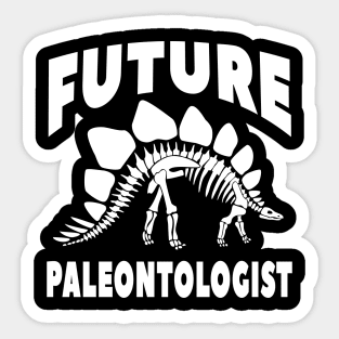 Future Paleontologist Stegosaurus Dinosaur White Skeleton Sticker